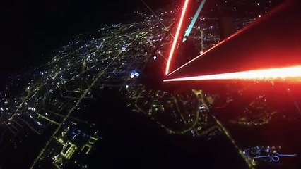 New Year's Eve Glowing Views of Fireworks Fired From the Air