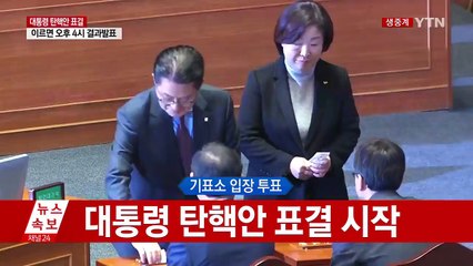 [영상] '대통령 탄핵안' 투표하는 국회의원들 / YTN (Yes! Top News)