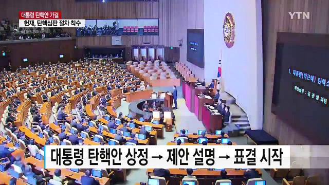 박근혜 대통령 탄핵안 국회 본회의 통과 / YTN (Yes! Top News)