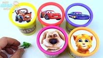 Cups Play Doh Clay Rainbow Learn Colors Surprise Toys Cars 2 Talking Tom Collection McQueen Pixar