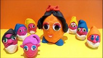 7 dwarfs Kinder Play-Doh surprise eggs unboxing Snow white Disney kids HD