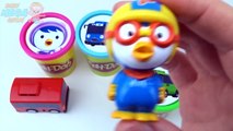 Сups Stacking Play Doh Clay The Little Bus Tayo Pororo Rainbow Learn Colors for Children