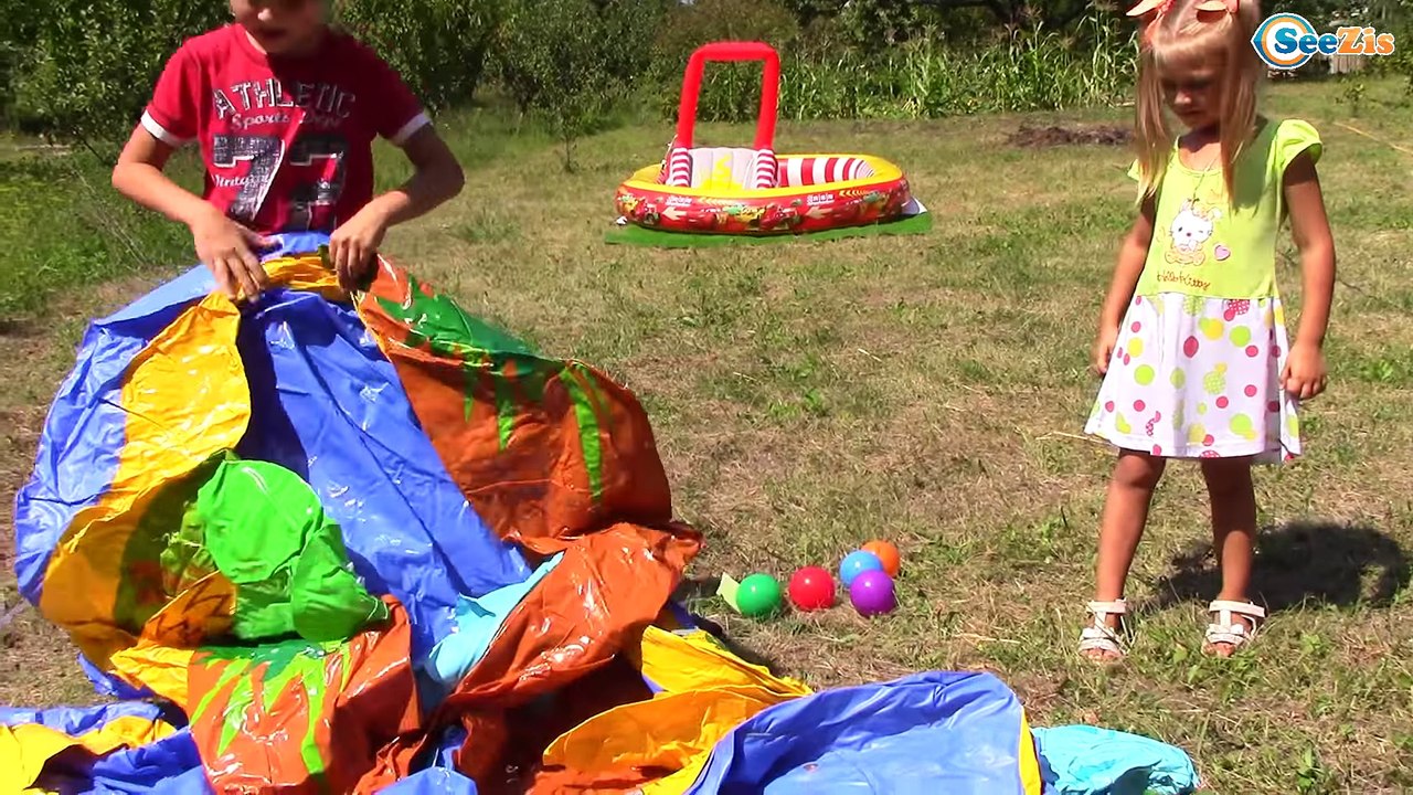 БАССЕЙН ИГРОВОЙ ЦЕНТР "Планета Динозавров" Купаемся в бассейне Игры для Детей - Intex Play Center