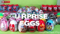 NEW Huge 100 Surprise Eggs Opening Kinder Surprise Disney Cars Pixar Lightning McQueen Spiderman