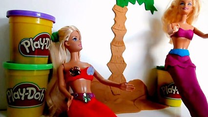 Play Doh Mermaid Barbies Makeover!! Play Doh Barbies Sirenas!!!