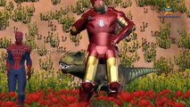 Spider man and Dinosaur Dance Ringa Ringa Roses 3D Animation English Nursery rhymes For children