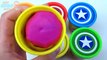Capitan America Toys Collection Play Doh Cups Learn Colours for Kids MARVEL Superheroes