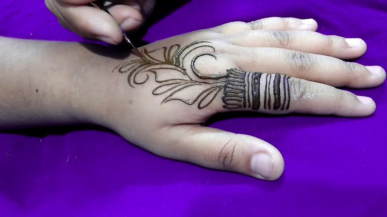 cool henna designs - Learn Simple & Short henna design for hand tutorial 2