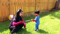 Crying Baby Frozen Elsa Sick! Doctor chases w Giant needle w Hulk Elsa, Wonder Woman