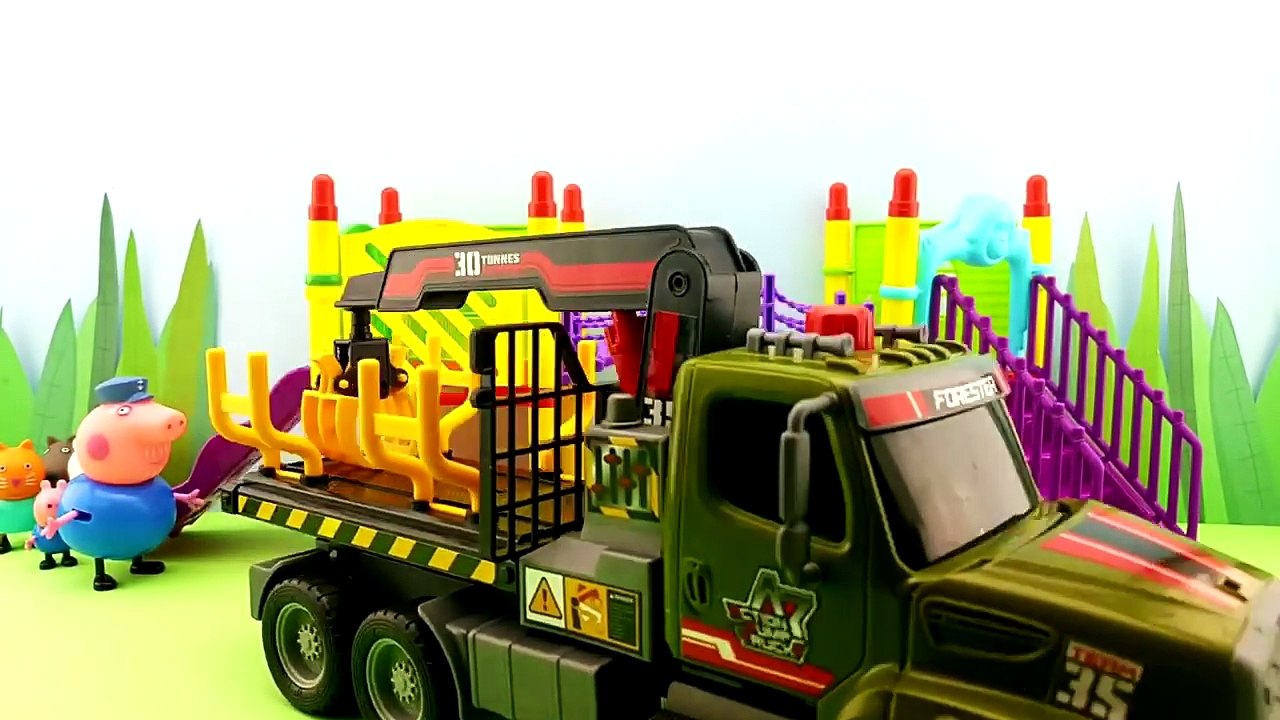 Peppa Pig & Georges Funny Mr Dinosaur Car Toys Stop motion animation Cartoons all new 2016