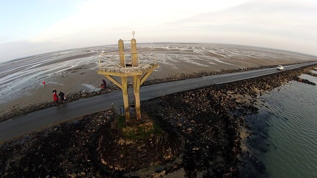 Passage du gois par marée basse