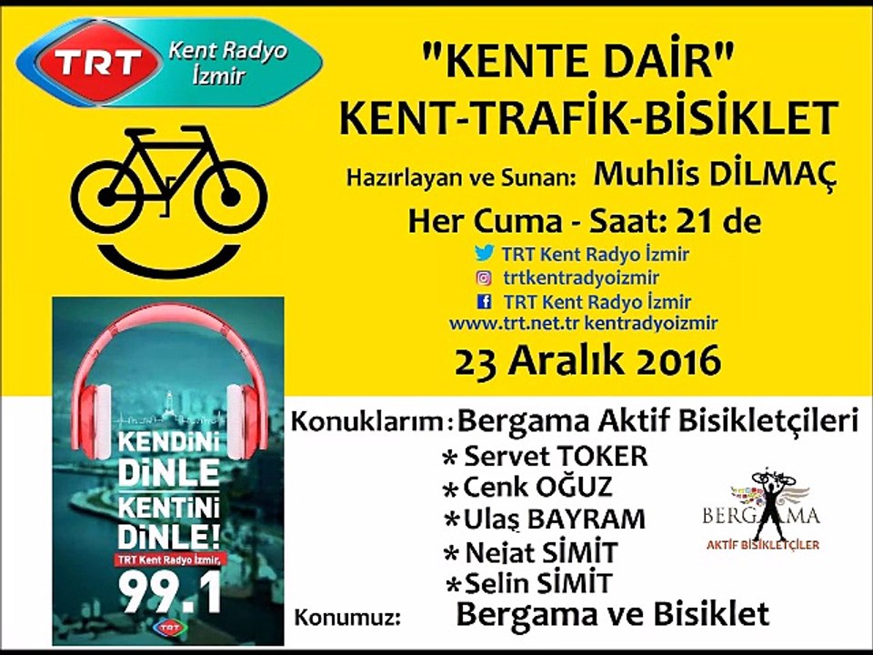 TRT Kent Radyo İzmir, Bergama Aktif Bisikletçiler ile sohbet