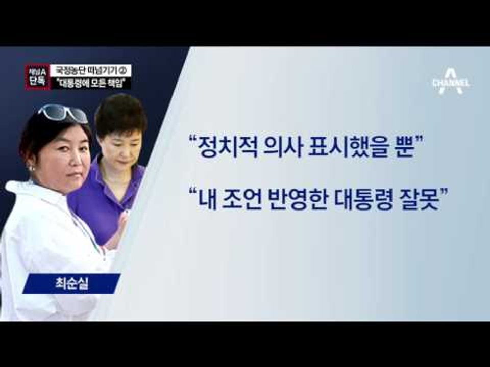 [채널A단독]최순실 “국정농단은 대통령 책임”