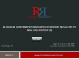 86 Chinese Independent Innovation Pesticides Market Sales Expected to Grow by 200%