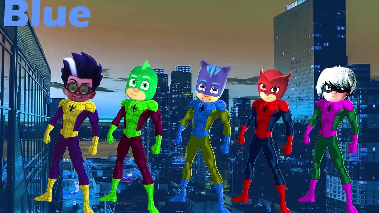 Learn Colors Spiderman PJ Masks Finger Family Song for Learning Colors Nursery Rhymes for Kids