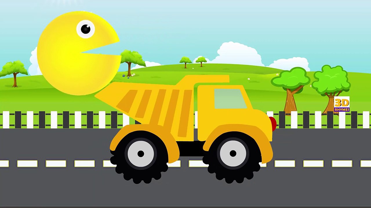 LEARN COLORS, Dump Truck Pacman Cartoon, Kids Learning Videos Colours to Kids Toddlers Baby