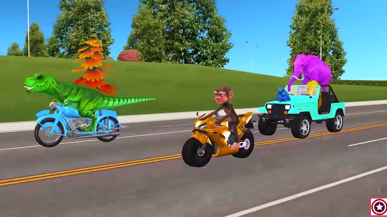 Funny Animals Cartoon Compilation | Dinosaur Gorilla Short Movie | Animals Cartoons For Children