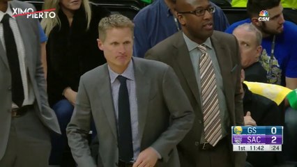 Steve Kerr Takes Timeout With 18 Secs into Game