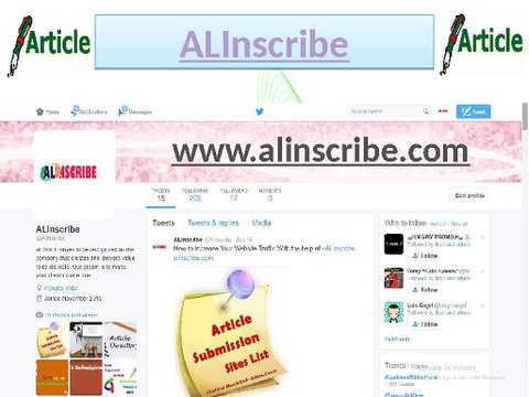 Best Article Website ALInscribe | Submit Articles| Article Marketing
