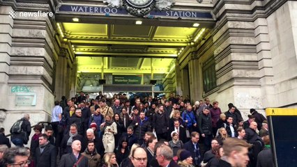 Tube strike crowds at London Waterloo