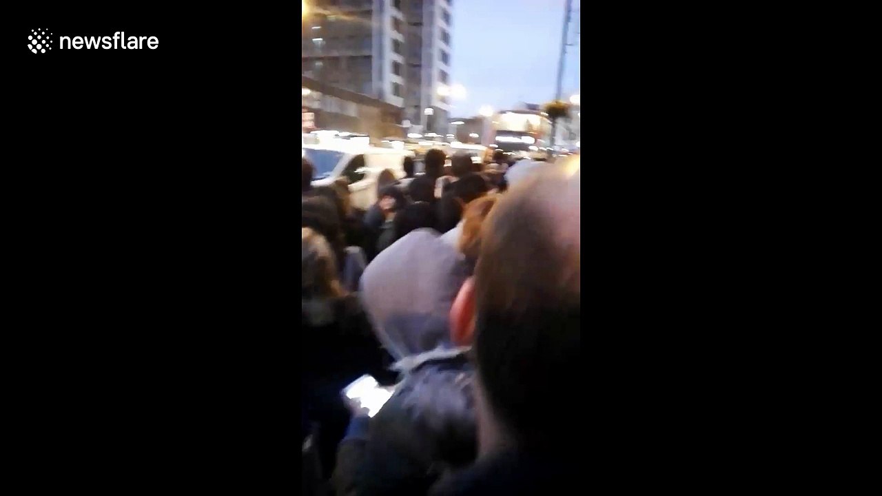Overcrowding at Archway as people queue for buses