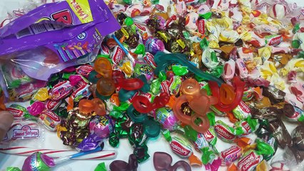 A Lot of New Candy Fancy Candies Sour Chewy. Learn Colors with Candy