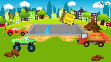 Le Camion de pompier Rouge pour bébés - Dessin animé français - Voitures Pour Enfants