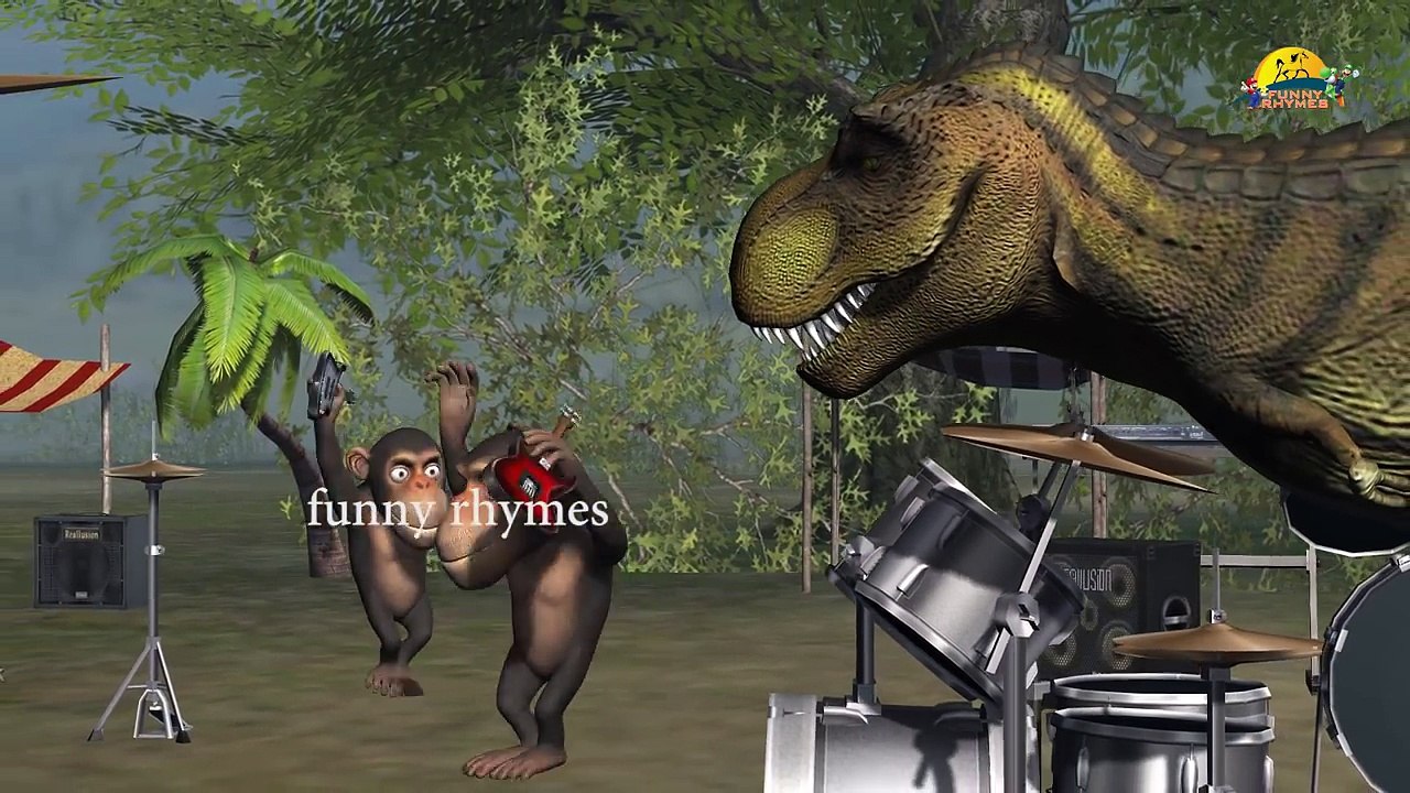 Gorilla v/s Dainosuer Finger Family rhymes for nursery children animated English kids songs