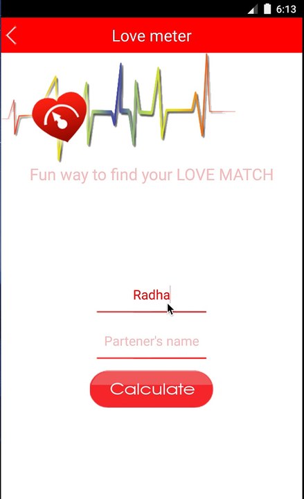 Love Calculator App Android phone / tablet / iPhone / iPad