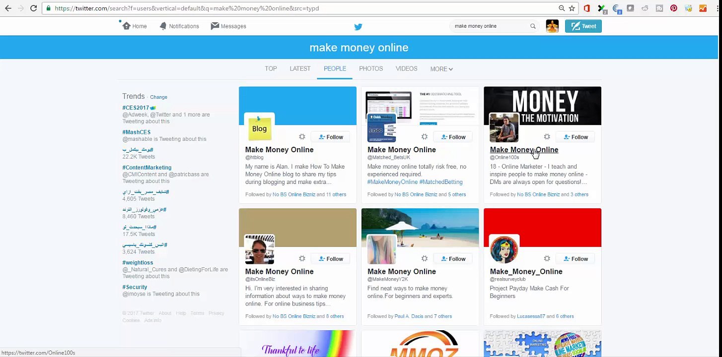 Get followers on twitter