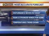 Disturbance moves in as temps trend down - Monday, January 9, 2017