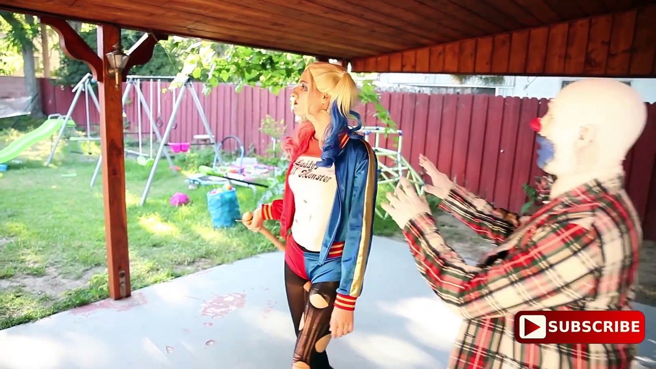 Harley Quinn & Joker BREAK UP- Frozen Elsa Spiderman vs Vampire Prank! Superhero Fun IRL -)