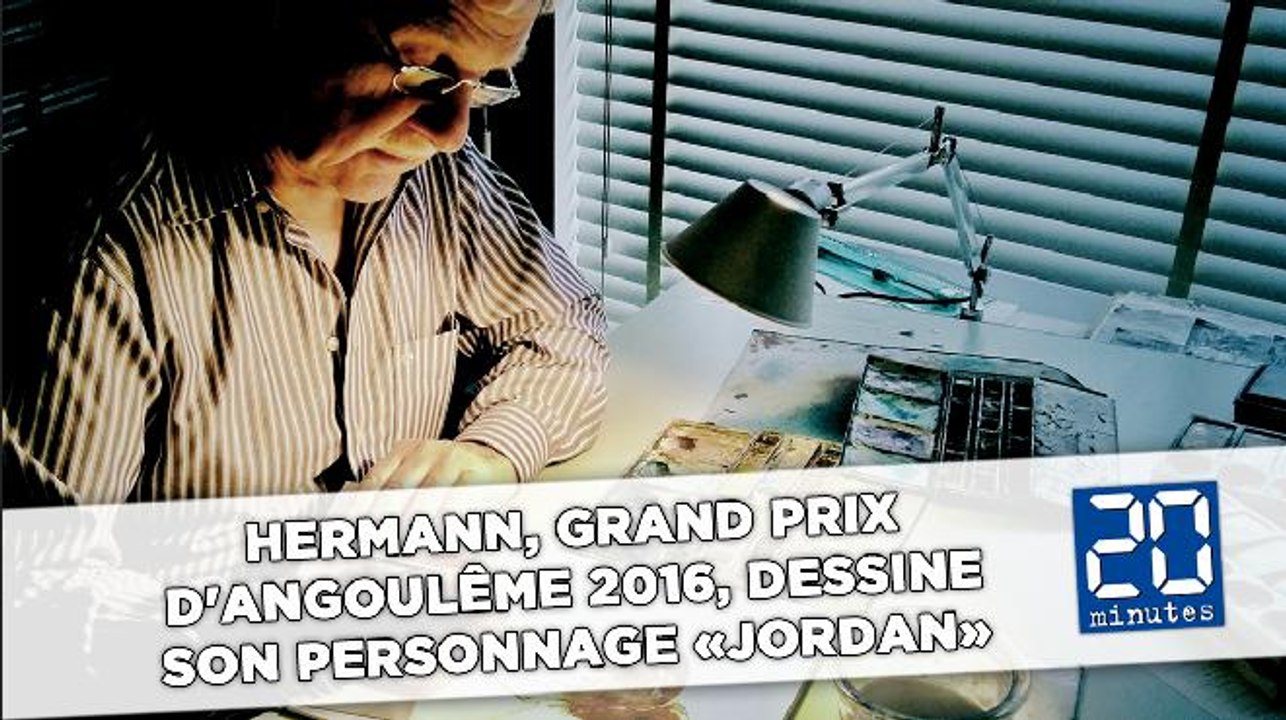 Hermann, Grand prix d'Angoulême 2016, dessine son personnage «Jordan»