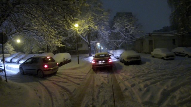 Heavy snowfall allows for urban skiing in Sofija, Bulgaria