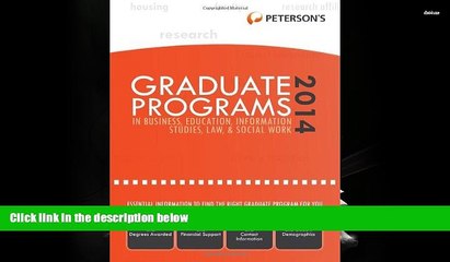 Read Book Graduate Programs in Business, Education, Information Studies, Law   Social Work 2014