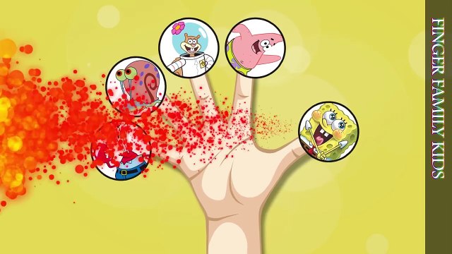 Finger Family Song SpongeBob SquarePants Patrick Sandy Gary Mr. Krabs Nursery Rhyme
