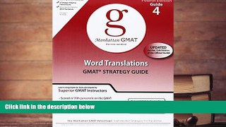 Read Book Word Translations, 4th Edition (GMAT Strategy Guide, No. 4) Manhattan GMAT  For Kindle