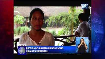 Crecida de río Napo inundó varias zonas en Misahuallí