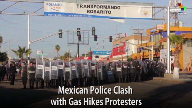Mexican Police Clash with Gas Hikes Protesters
