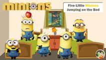 Five Little Minions Jumping on the Bed - Kids Song - Nursery Rhymes