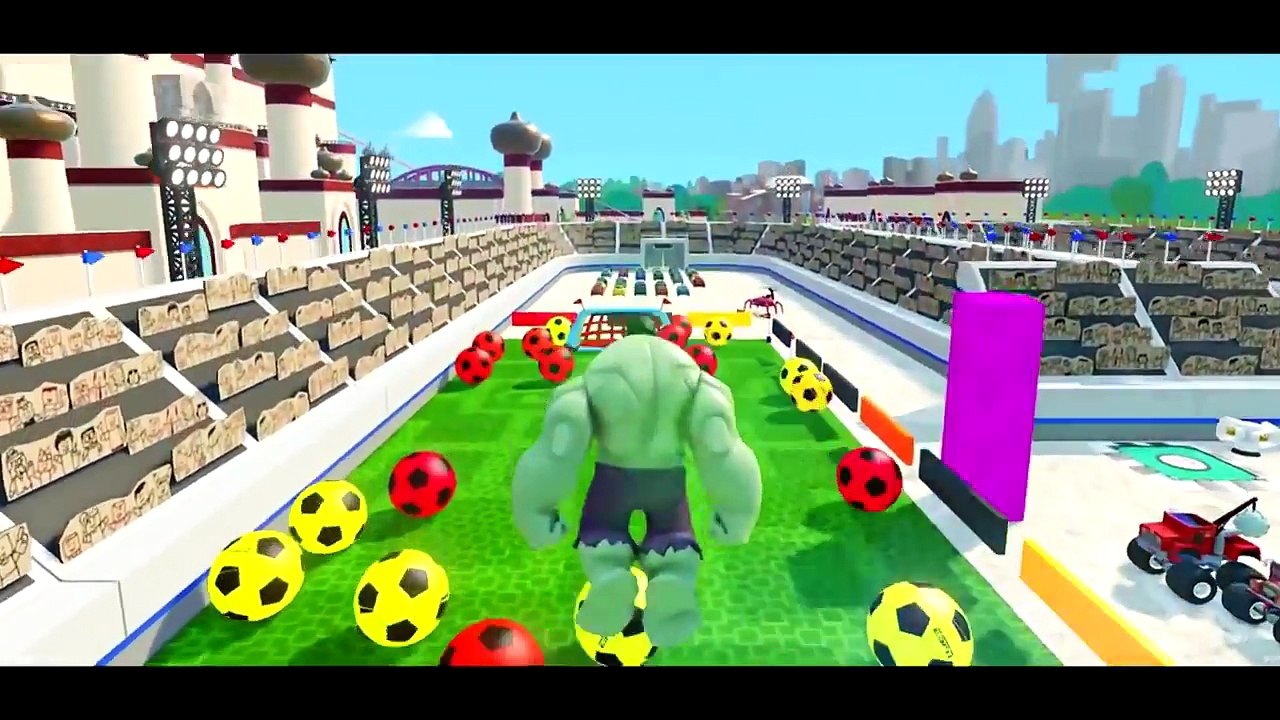 GIANT COLORS BALLS SURPRISE For Disney Superhero + HULK CARS Smash Party Monster Trucks! Compilation