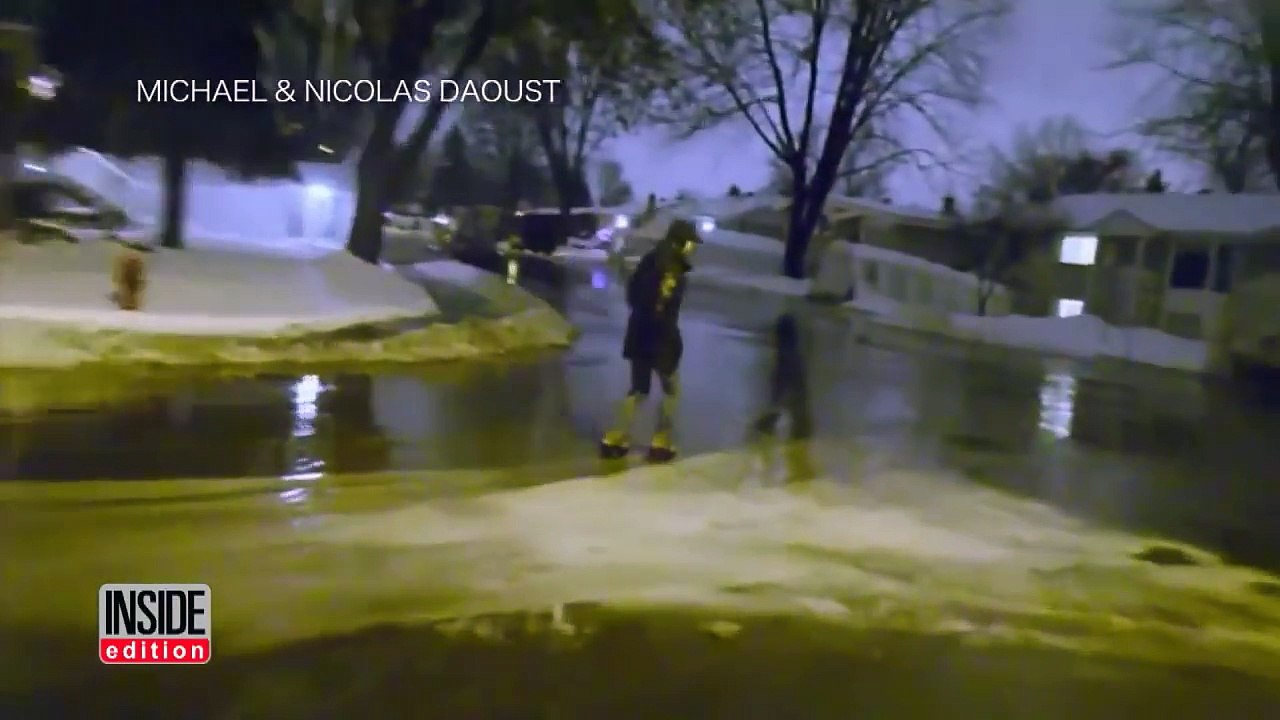 Canadians Skate Across Frozen Streets After Storm Leaves Areas Covered In Ice-uT2Yj2FSwq8