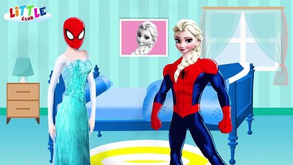 Spiderman vs Elsa Changing Clothes - Spiderman vs Elsa Funny Pranks Complation 19