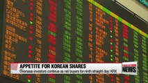 Appetite for Korean shares continues for ninth straight day: KRX