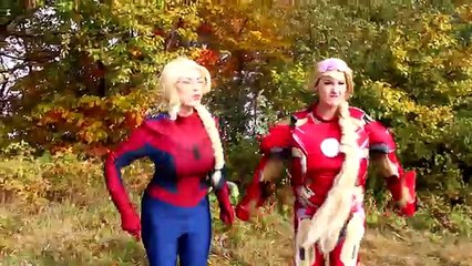 Frozen Elsa BECOMES A TROLL! w/ Spiderman Anna Joker Girl Maleficent Superman TOYS! Superh