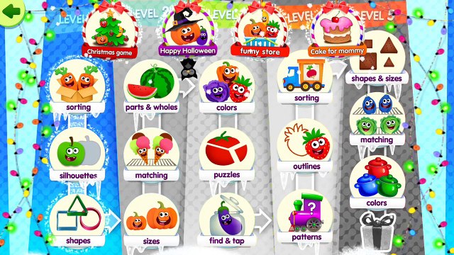 FUNNY FOOD! Learning Games For Toddlers Kids FREE - SHAPES MATCHING PUZZLES for Kids