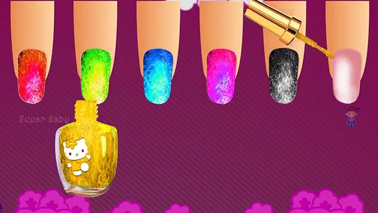Learn Colors with Nail Arts   Hello Kitty Colours to Kids Children Toddlers Baby Learning
