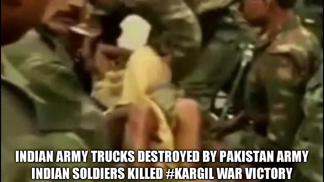 Kargil War - Indian Army Trucks Destroyed By Pakistani Army Artillery Guns