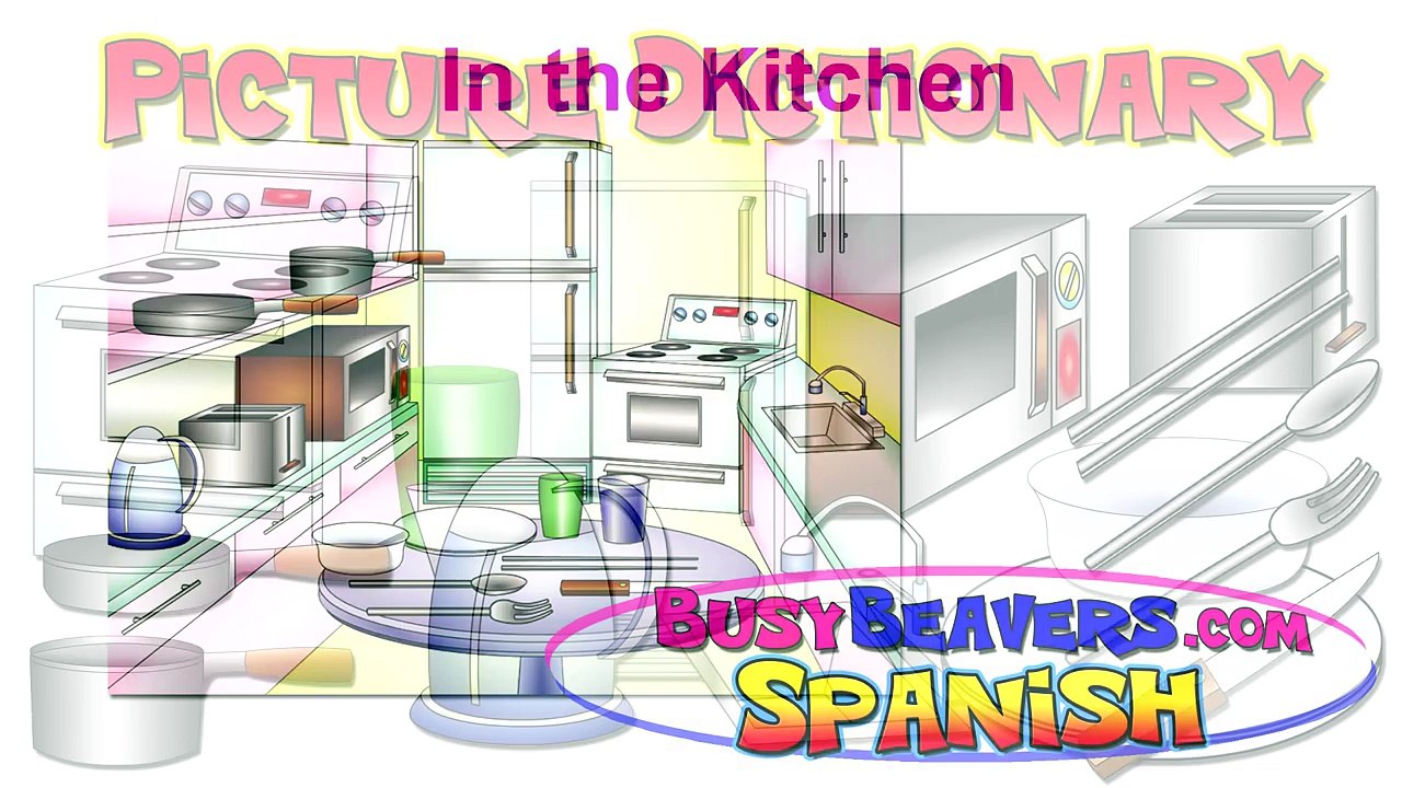 “In the Kitchen” (Spanish Lesson 15) CLIP – Espanol Learning, Food Words, Cocina Vocabulario, Kid-kmcOxbpcjv4