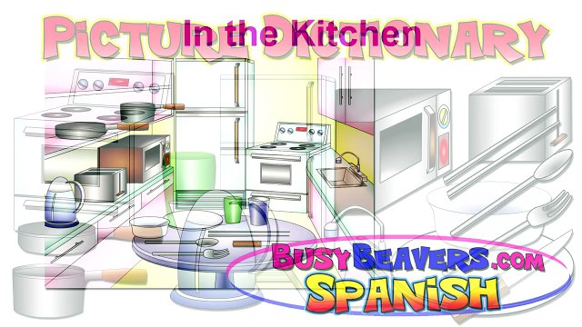 “In the Kitchen” (Spanish Lesson 15) CLIP – Espanol Learning, Food Words, Cocina Vocabulario, Kid-kmcOxbpcjv4